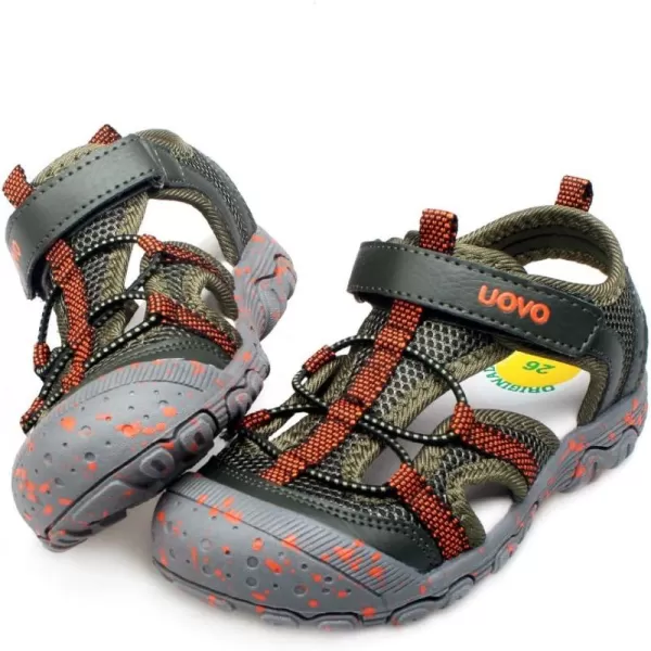 UOVO Boys Sandals Kids Sandals Hiking Athletic Closed-Toe Beach Summer Sandals for Boys Quick-Drying Slip Resistant