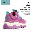 imageUOVO Kids Waterproof Hiking Shoes  NonSlip Outdoor Trail Sneakers for Boys ampamp Girls Lightweight Breathable Trekking BootsPurple