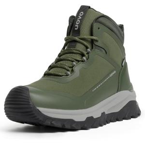 imageUOVO Mens Waterproof Hiking Boots  AllSeason NonSlip Outdoor Work ampamp Trail FootwearMilitary Green