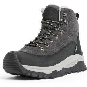 imageUOVO Mens Winter Boot Waterproof LeatherDark Grey