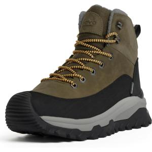 imageUOVO Mens Winter Boot Waterproof LeatherKhaki