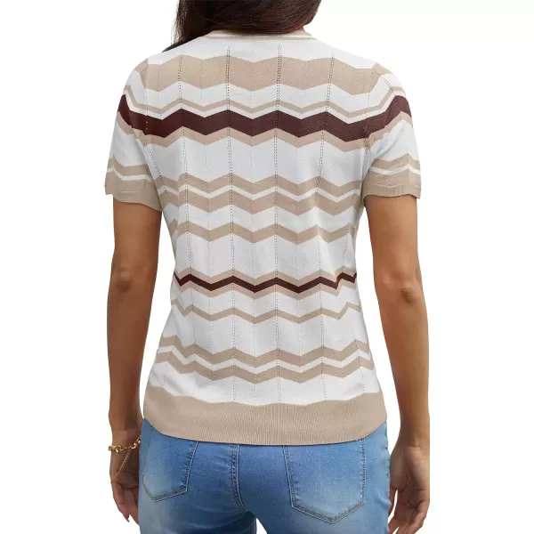 GRECERELLE Summer Tops for Women 2024 Short Sleeve Knit Casual Tops Soft Crew Neck Pullover