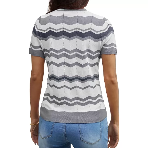 GRECERELLE Summer Tops for Women 2024 Short Sleeve Knit Casual Tops Soft Crew Neck Pullover