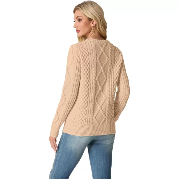 GRECERELLE Women's 2024 Fall &amp; Winter Fashion Sweater Crewneck Long Sleeve Cable Knit Chunky Vintage Casual Pullover Tops