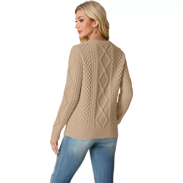 GRECERELLE Women's 2024 Fall &amp; Winter Fashion Sweater Crewneck Long Sleeve Cable Knit Chunky Vintage Casual Pullover Tops