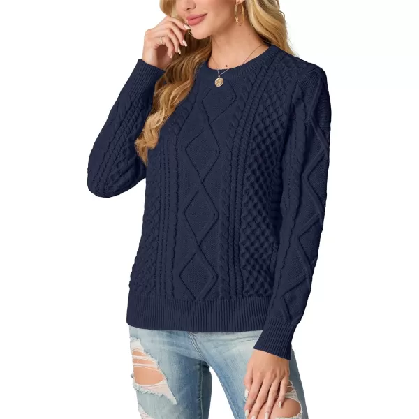 GRECERELLE Women's 2024 Fall &amp; Winter Fashion Sweater Crewneck Long Sleeve Cable Knit Chunky Vintage Casual Pullover Tops