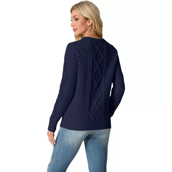 GRECERELLE Women's 2024 Fall &amp; Winter Fashion Sweater Crewneck Long Sleeve Cable Knit Chunky Vintage Casual Pullover Tops