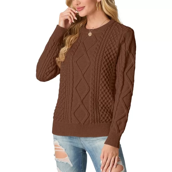 GRECERELLE Women's 2024 Fall &amp; Winter Fashion Sweater Crewneck Long Sleeve Cable Knit Chunky Vintage Casual Pullover Tops
