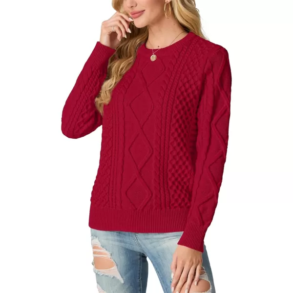 GRECERELLE Women's 2024 Fall &amp; Winter Fashion Sweater Crewneck Long Sleeve Cable Knit Chunky Vintage Casual Pullover Tops
