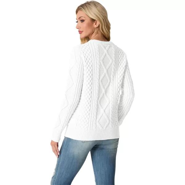 GRECERELLE Women's 2024 Fall &amp; Winter Fashion Sweater Crewneck Long Sleeve Cable Knit Chunky Vintage Casual Pullover Tops