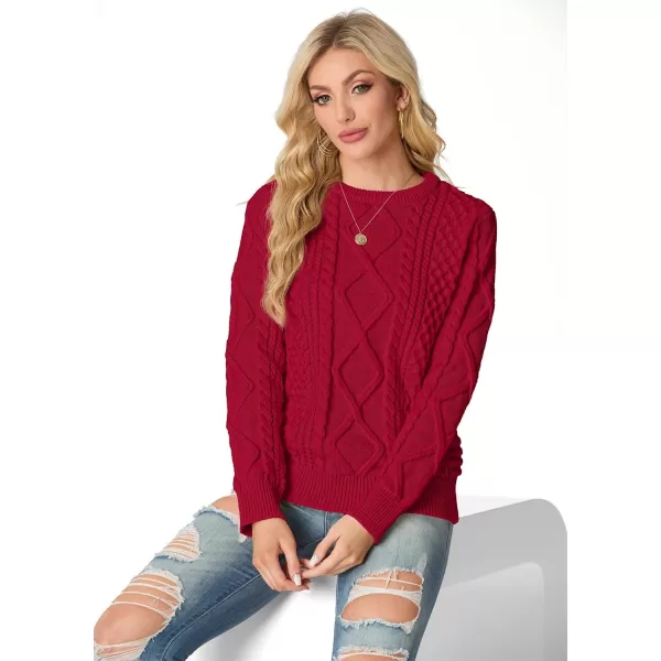 GRECERELLE Women's 2024 Fall &amp; Winter Fashion Sweater Crewneck Long Sleeve Cable Knit Chunky Vintage Casual Pullover Tops