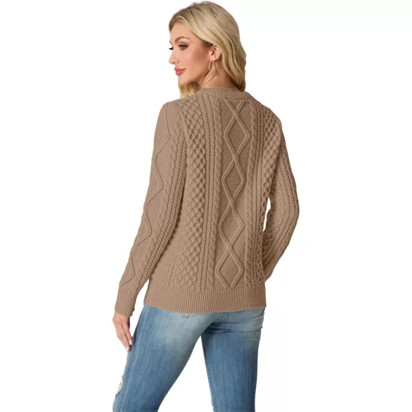 GRECERELLE Women's 2024 Fall &amp; Winter Fashion Sweater Crewneck Long Sleeve Cable Knit Chunky Vintage Casual Pullover Tops
