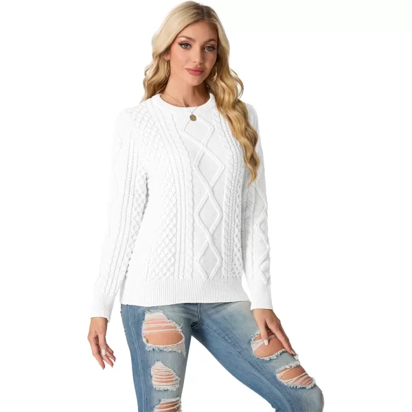 GRECERELLE Women's 2024 Fall &amp; Winter Fashion Sweater Crewneck Long Sleeve Cable Knit Chunky Vintage Casual Pullover Tops