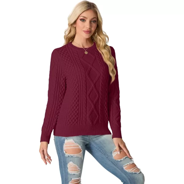 GRECERELLE Women's 2024 Fall &amp; Winter Fashion Sweater Crewneck Long Sleeve Cable Knit Chunky Vintage Casual Pullover Tops