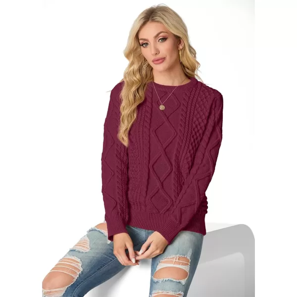 GRECERELLE Women's 2024 Fall &amp; Winter Fashion Sweater Crewneck Long Sleeve Cable Knit Chunky Vintage Casual Pullover Tops