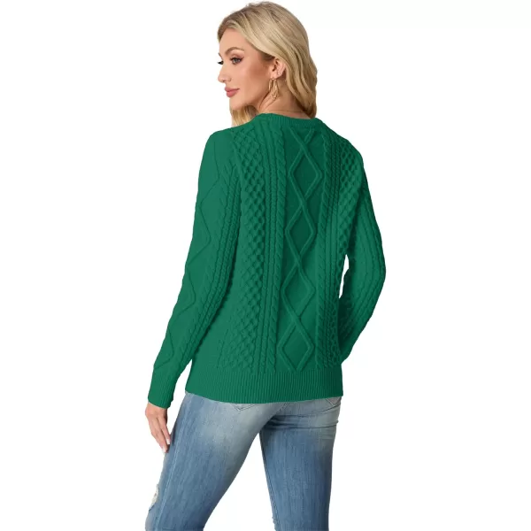 GRECERELLE Women's 2024 Fall &amp; Winter Fashion Sweater Crewneck Long Sleeve Cable Knit Chunky Vintage Casual Pullover Tops