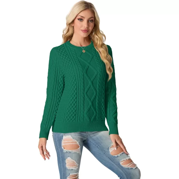GRECERELLE Women's 2024 Fall &amp; Winter Fashion Sweater Crewneck Long Sleeve Cable Knit Chunky Vintage Casual Pullover Tops