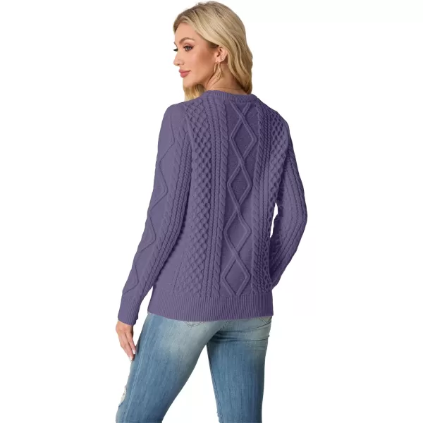 GRECERELLE Women's 2024 Fall &amp; Winter Fashion Sweater Crewneck Long Sleeve Cable Knit Chunky Vintage Casual Pullover Tops
