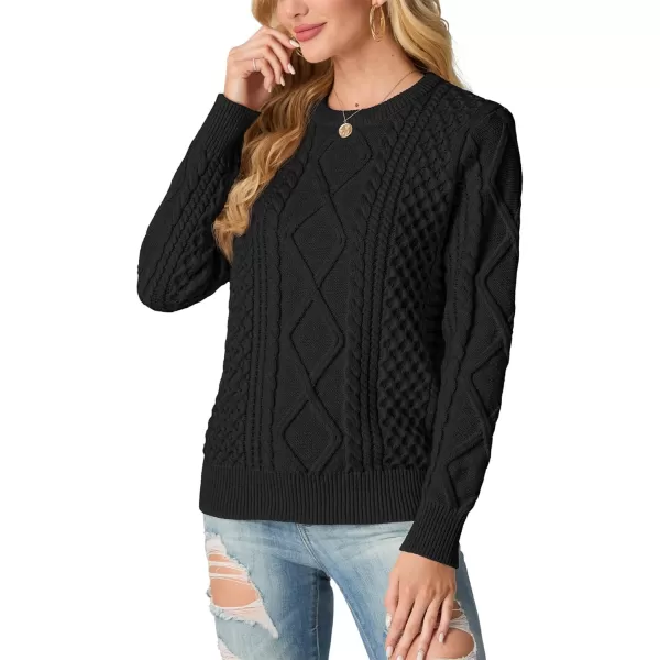 GRECERELLE Women's 2024 Fall &amp; Winter Fashion Sweater Crewneck Long Sleeve Cable Knit Chunky Vintage Casual Pullover Tops