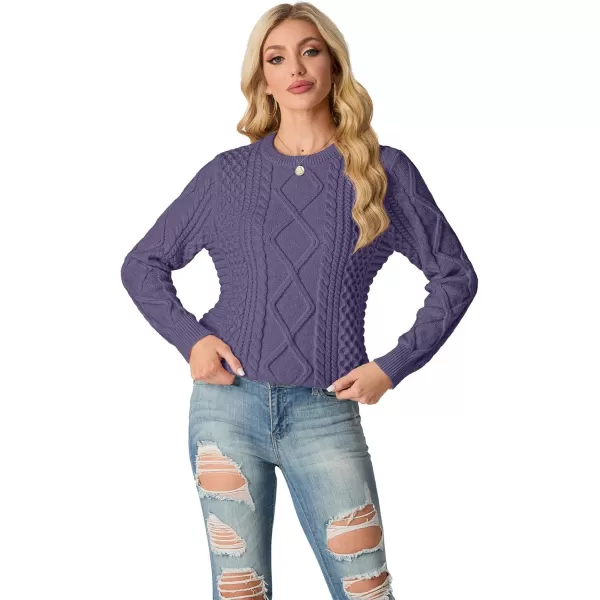 GRECERELLE Women's 2024 Fall &amp; Winter Fashion Sweater Crewneck Long Sleeve Cable Knit Chunky Vintage Casual Pullover Tops