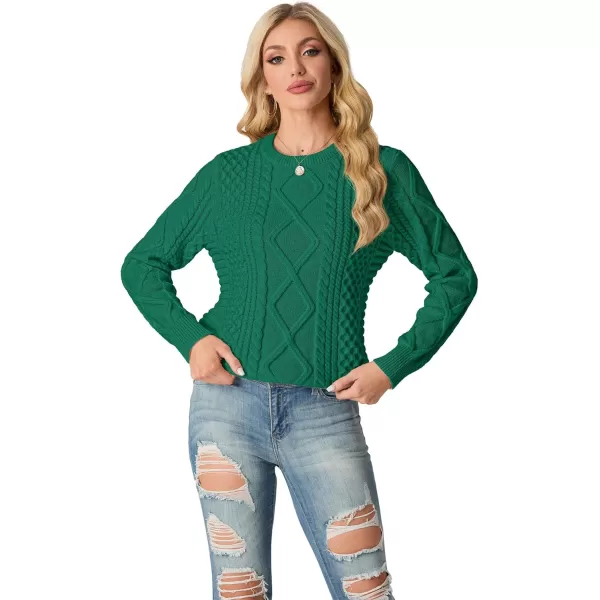 GRECERELLE Women's 2024 Fall &amp; Winter Fashion Sweater Crewneck Long Sleeve Cable Knit Chunky Vintage Casual Pullover Tops