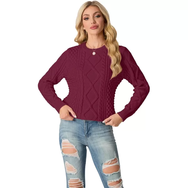 GRECERELLE Women's 2024 Fall &amp; Winter Fashion Sweater Crewneck Long Sleeve Cable Knit Chunky Vintage Casual Pullover Tops