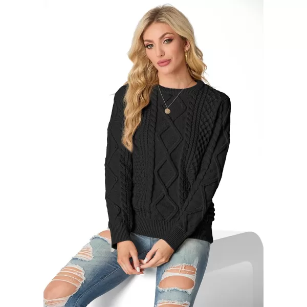 GRECERELLE Women's 2024 Fall &amp; Winter Fashion Sweater Crewneck Long Sleeve Cable Knit Chunky Vintage Casual Pullover Tops