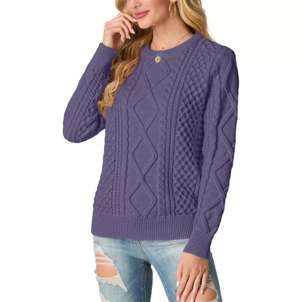 GRECERELLE Women's 2024 Fall &amp; Winter Fashion Sweater Crewneck Long Sleeve Cable Knit Chunky Vintage Casual Pullover Tops