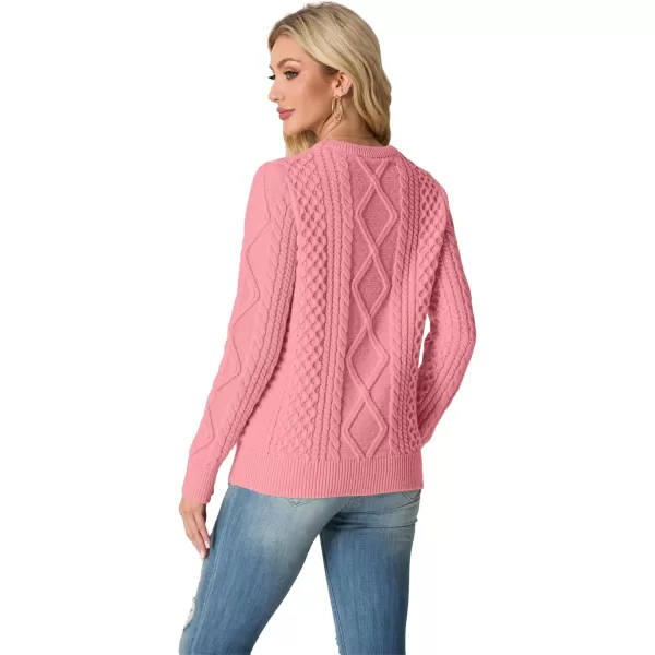 GRECERELLE Women's 2024 Fall &amp; Winter Fashion Sweater Crewneck Long Sleeve Cable Knit Chunky Vintage Casual Pullover Tops