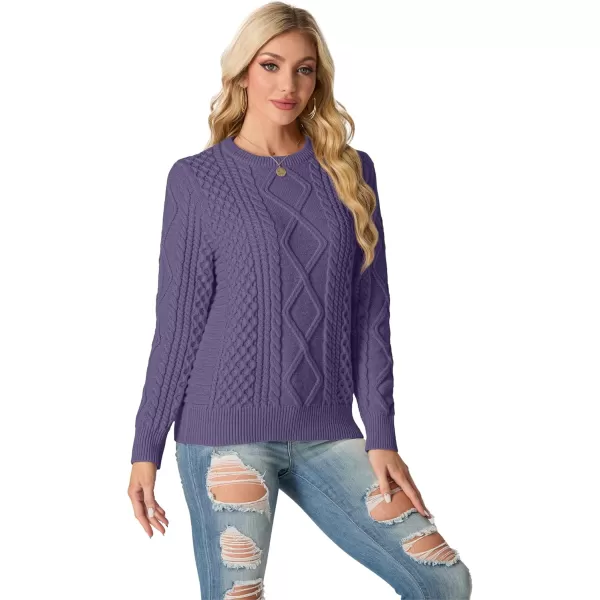 GRECERELLE Women's 2024 Fall &amp; Winter Fashion Sweater Crewneck Long Sleeve Cable Knit Chunky Vintage Casual Pullover Tops
