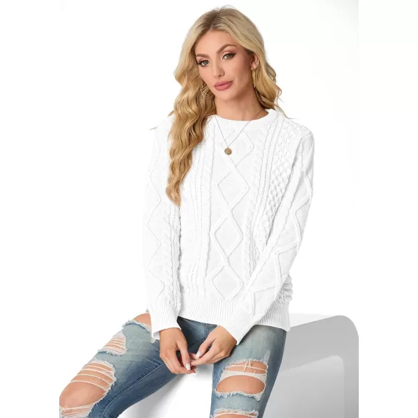 GRECERELLE Women's 2024 Fall &amp; Winter Fashion Sweater Crewneck Long Sleeve Cable Knit Chunky Vintage Casual Pullover Tops
