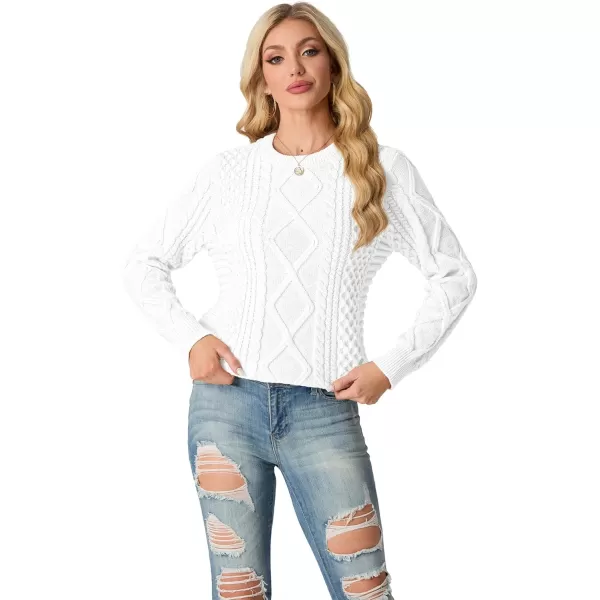 GRECERELLE Women's 2024 Fall &amp; Winter Fashion Sweater Crewneck Long Sleeve Cable Knit Chunky Vintage Casual Pullover Tops