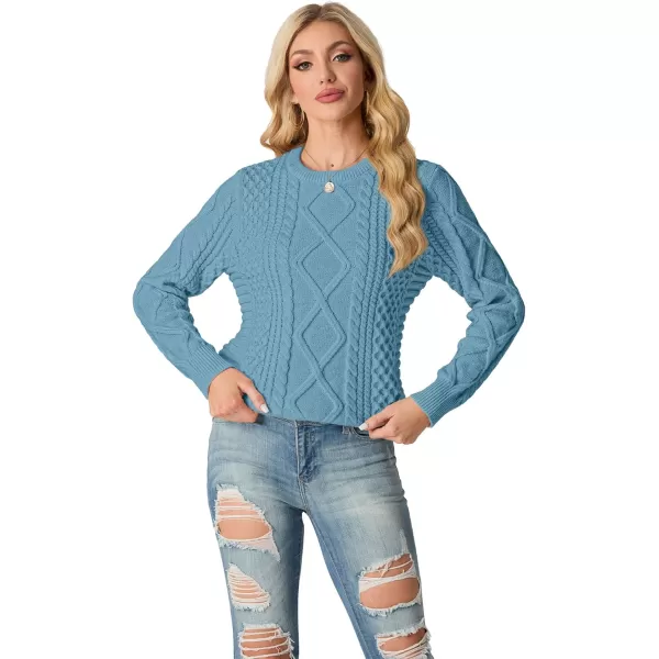 GRECERELLE Women's 2024 Fall &amp; Winter Fashion Sweater Crewneck Long Sleeve Cable Knit Chunky Vintage Casual Pullover Tops