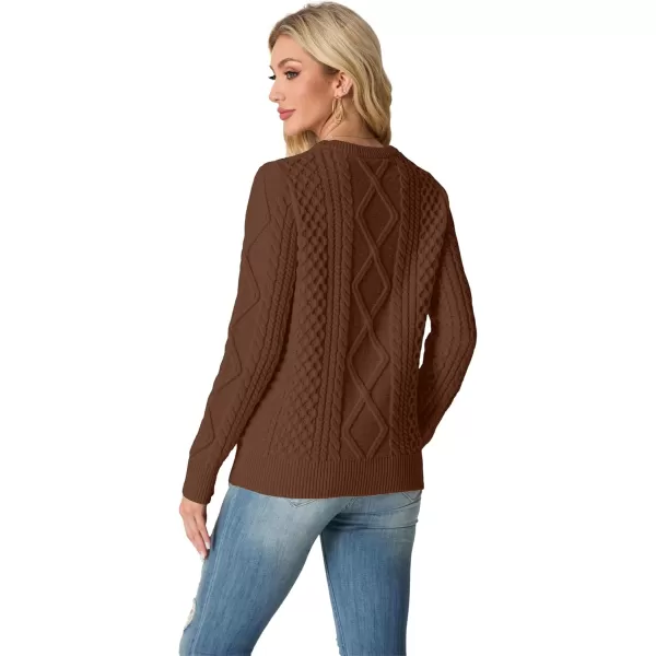 GRECERELLE Women's 2024 Fall &amp; Winter Fashion Sweater Crewneck Long Sleeve Cable Knit Chunky Vintage Casual Pullover Tops