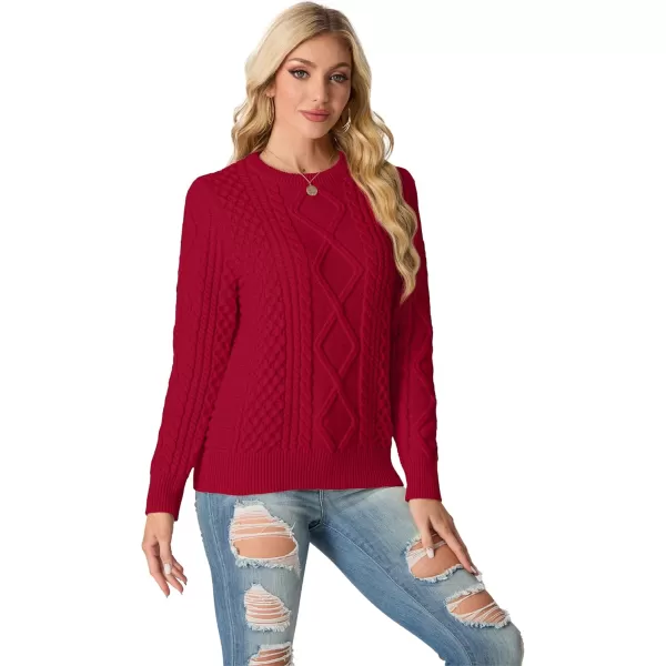 GRECERELLE Women's 2024 Fall &amp; Winter Fashion Sweater Crewneck Long Sleeve Cable Knit Chunky Vintage Casual Pullover Tops