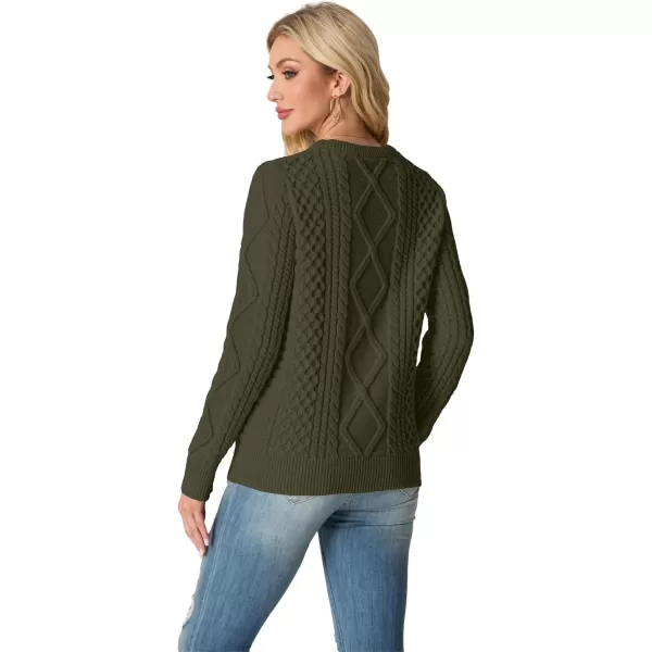 GRECERELLE Women's 2024 Fall &amp; Winter Fashion Sweater Crewneck Long Sleeve Cable Knit Chunky Vintage Casual Pullover Tops