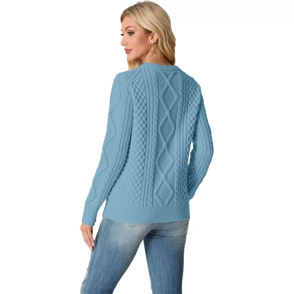 GRECERELLE Women's 2024 Fall &amp; Winter Fashion Sweater Crewneck Long Sleeve Cable Knit Chunky Vintage Casual Pullover Tops