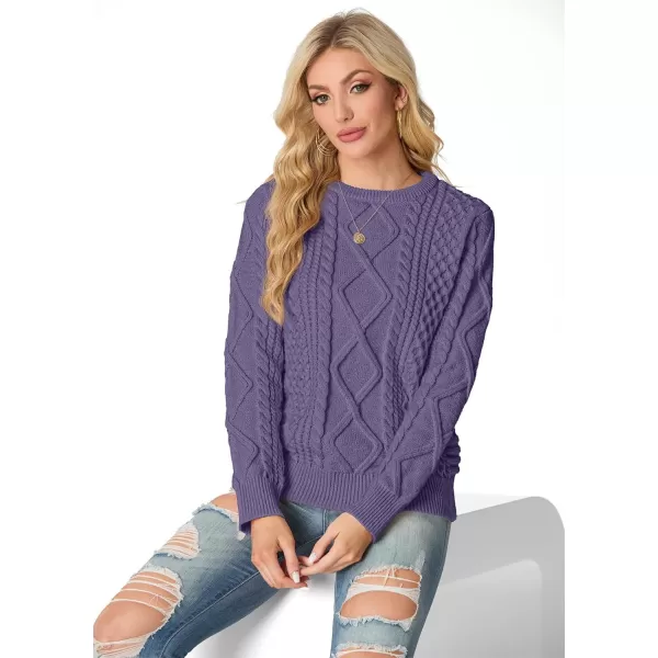GRECERELLE Women's 2024 Fall &amp; Winter Fashion Sweater Crewneck Long Sleeve Cable Knit Chunky Vintage Casual Pullover Tops