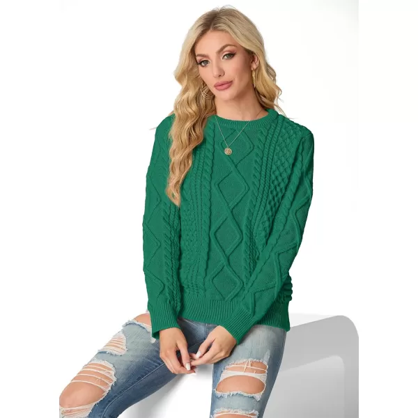 GRECERELLE Women's 2024 Fall &amp; Winter Fashion Sweater Crewneck Long Sleeve Cable Knit Chunky Vintage Casual Pullover Tops