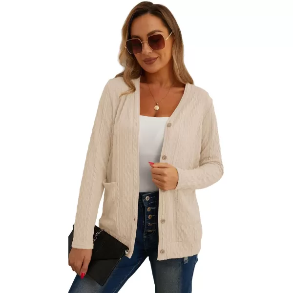 GRECERELLE Women's Lightweight Cardigan Sweater Casual Long Sleeve Knit Cardigan Open Front Outwear Jacket with Pockets