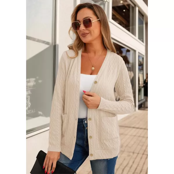 GRECERELLE Women's Lightweight Cardigan Sweater Casual Long Sleeve Knit Cardigan Open Front Outwear Jacket with Pockets