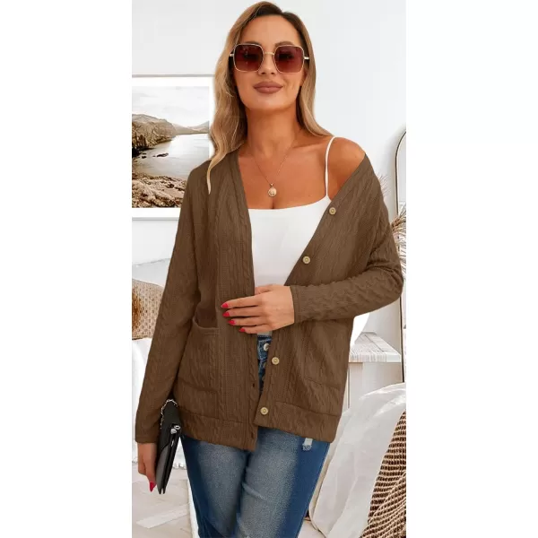 GRECERELLE Women's Lightweight Cardigan Sweater Casual Long Sleeve Knit Cardigan Open Front Outwear Jacket with Pockets