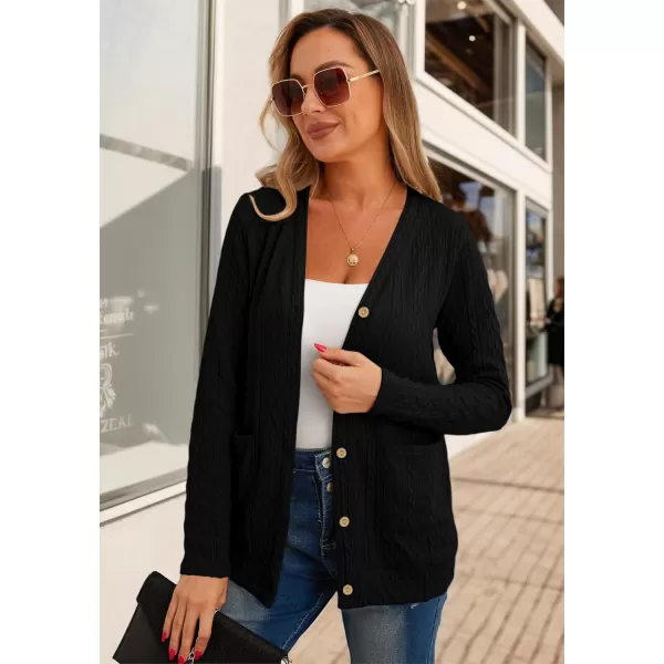 GRECERELLE Women's Lightweight Cardigan Sweater Casual Long Sleeve Knit Cardigan Open Front Outwear Jacket with Pockets