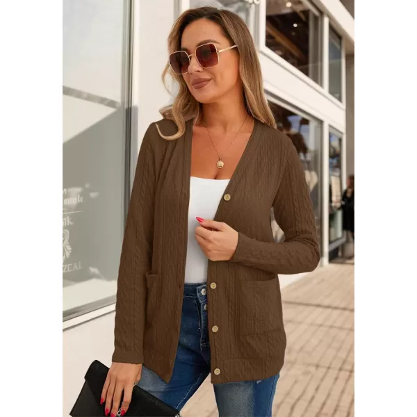 GRECERELLE Women's Lightweight Cardigan Sweater Casual Long Sleeve Knit Cardigan Open Front Outwear Jacket with Pockets