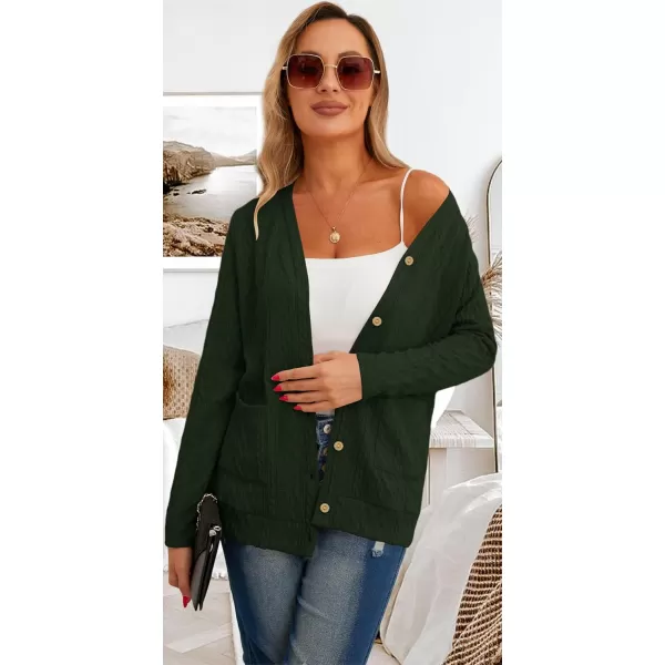 GRECERELLE Women's Lightweight Cardigan Sweater Casual Long Sleeve Knit Cardigan Open Front Outwear Jacket with Pockets