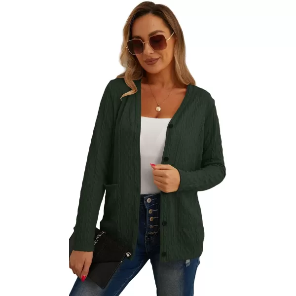 GRECERELLE Women's Lightweight Cardigan Sweater Casual Long Sleeve Knit Cardigan Open Front Outwear Jacket with Pockets