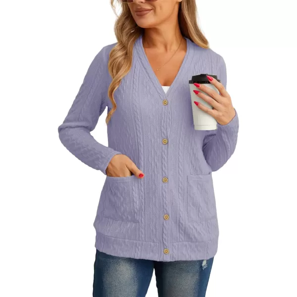 GRECERELLE Women's Lightweight Cardigan Sweater Casual Long Sleeve Knit Cardigan Open Front Outwear Jacket with Pockets