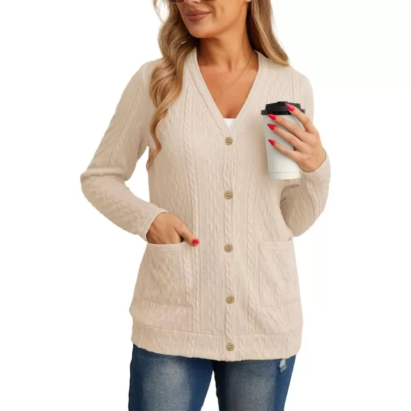 GRECERELLE Women's Lightweight Cardigan Sweater Casual Long Sleeve Knit Cardigan Open Front Outwear Jacket with Pockets