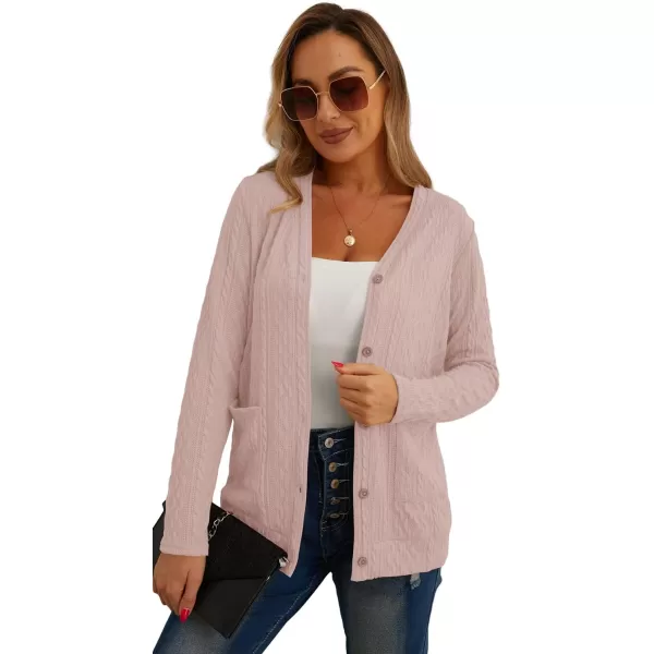 GRECERELLE Women's Lightweight Cardigan Sweater Casual Long Sleeve Knit Cardigan Open Front Outwear Jacket with Pockets