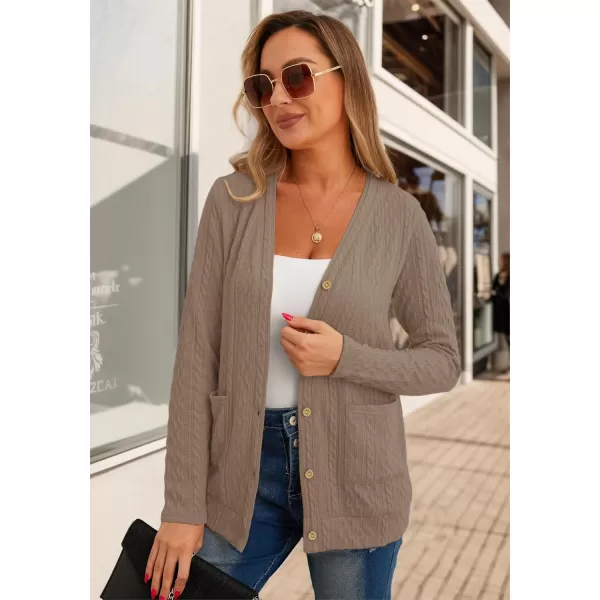 GRECERELLE Women's Lightweight Cardigan Sweater Casual Long Sleeve Knit Cardigan Open Front Outwear Jacket with Pockets
